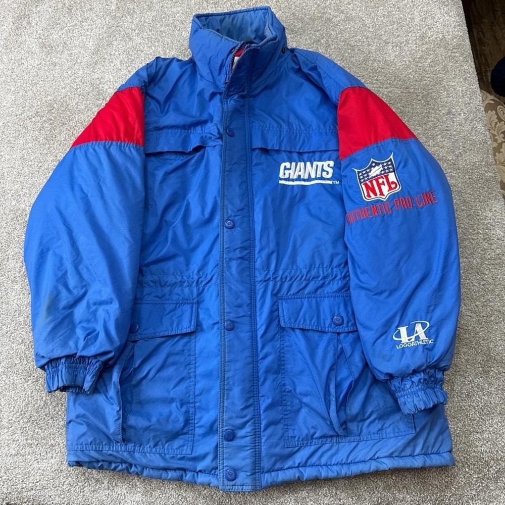 Vintage 90's New York Giants NFL Large Authentic Pro Line Puffer Jacket